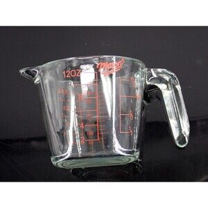 KEE 12 oz  150 ml Glass Liquid Measuring Cup Red Letters Heavy Good Quality
